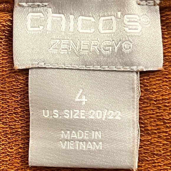 Chicos Zenergy Rust Orange Pullover Sweater Women's 4 (XXL-20/22) Cotton/Modal - Picture 14 of 16